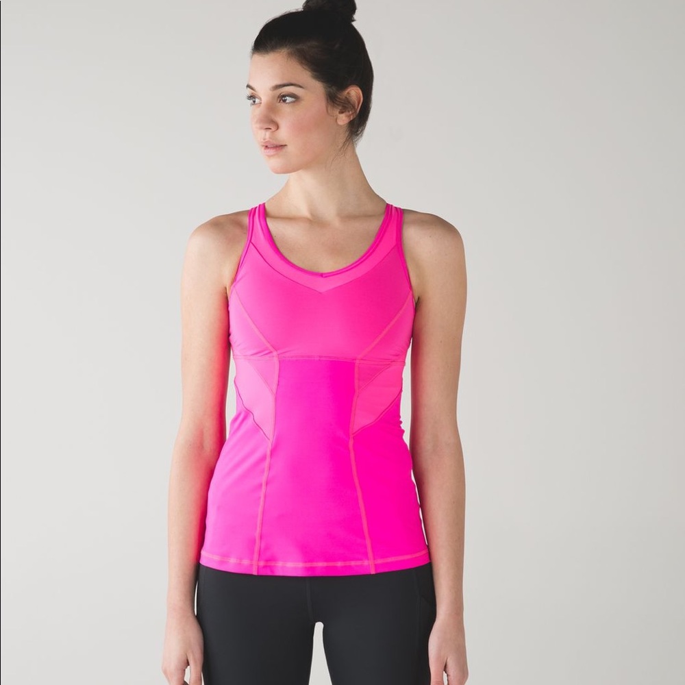 Lululemon tank top size 4 pink strap it like it’s hot criss cross luxtreme - Picture 1 of 6